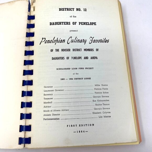 1964 Penelopian Culinary Favorites Greek Cookbook 1964 First Edition Vst Edition - Picture 2 of 11